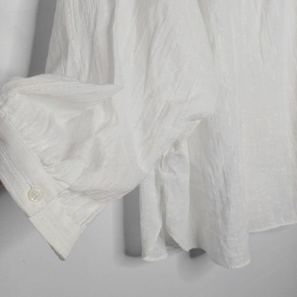 Madewell: Silver Thread Peasant Top - Picture 3 of 6